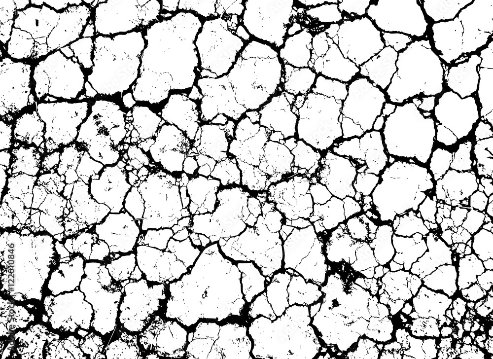 Grunge cracked vector texture of dirty wall or dry ground