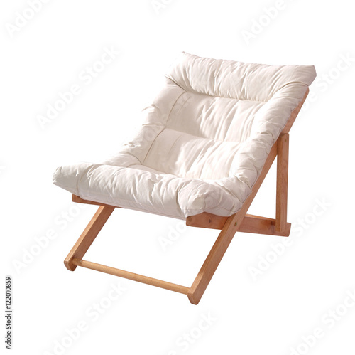 Fototapeta Fabric lounger isolated on white background with clipping path.