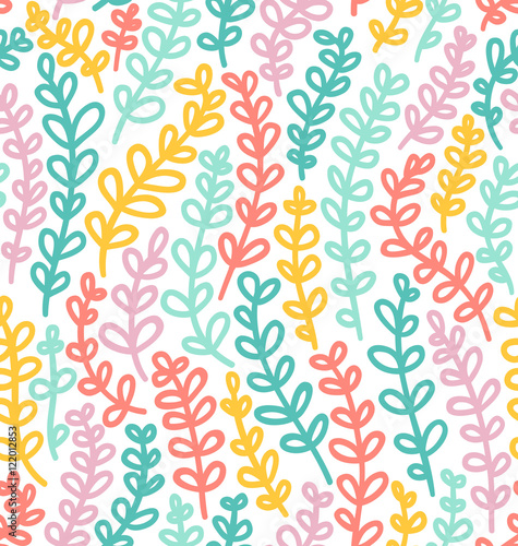 Colorful bindweed seamless pattern