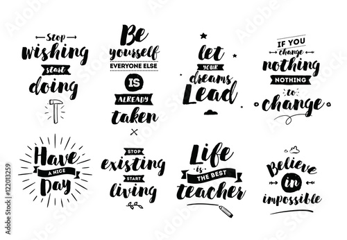 Inspirational quotes set.