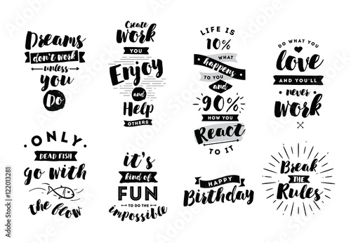 Inspirational quotes set.