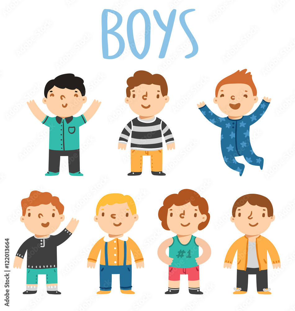 Set of 7 male characters