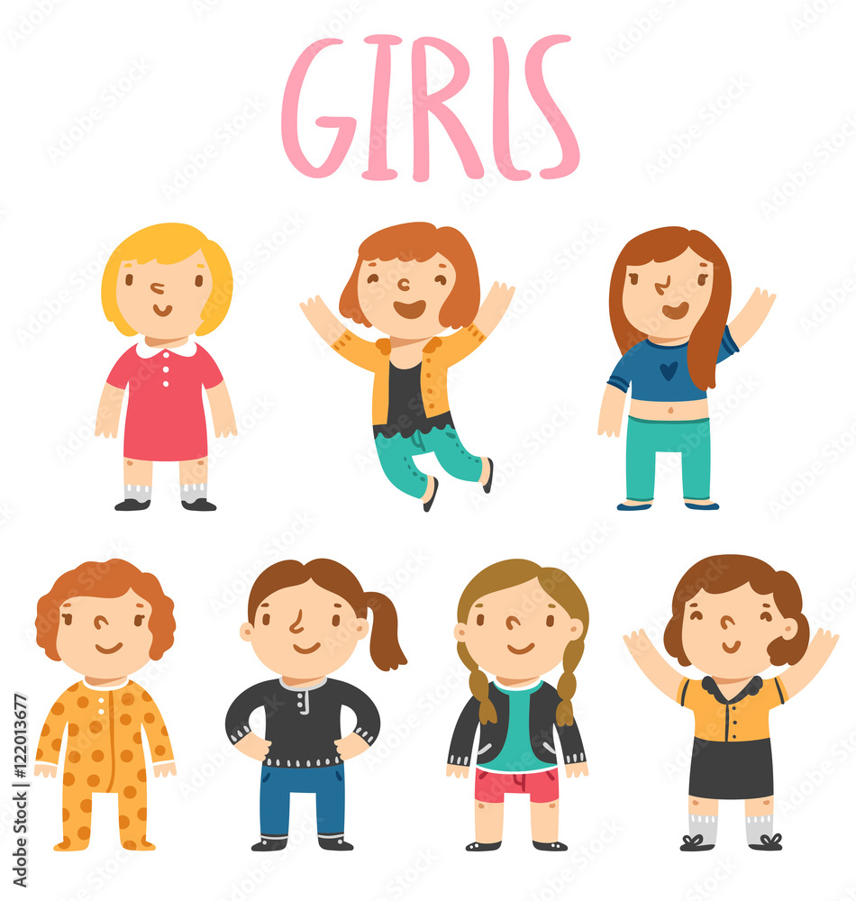 Set of 7 female characters