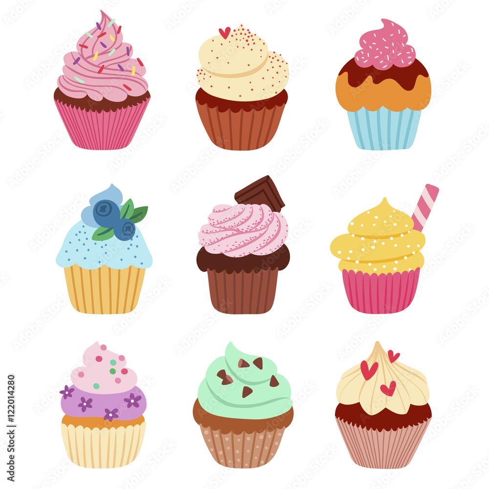 Fotografie Cupcakes set