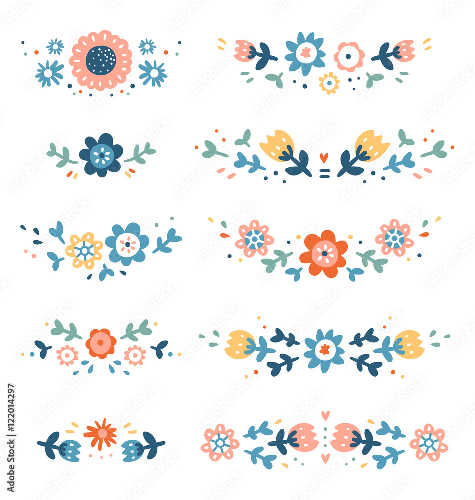 Decorative floral compositions collection Decorative floral compositions collection