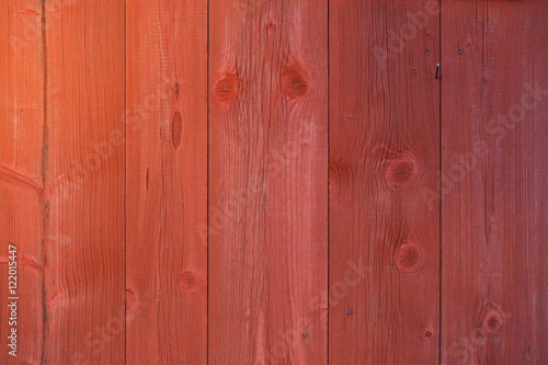 Red painted planks, painted with Swedish Falu red paint.