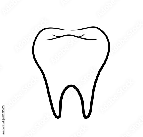 Tooth Line Art. A hand drawn vector illustration of a healthy tooth.