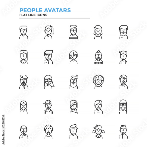Flat Line Color Icons- People avatars