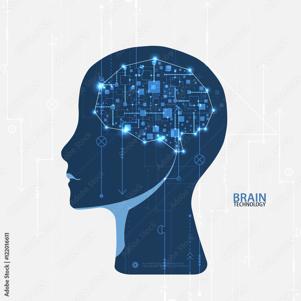 Creative brain concept background. Artificial Intelligence conce Creative brain concept background. Artificial Intelligence conce