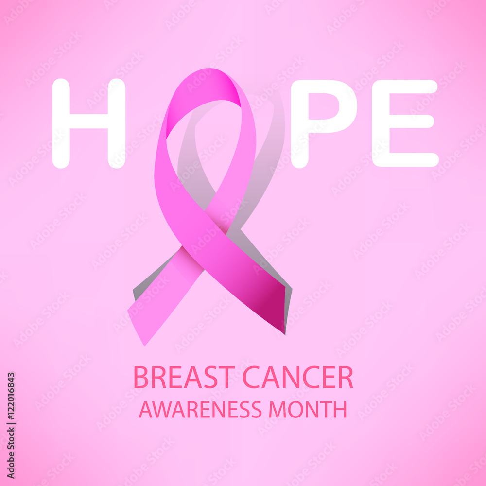 Pink ribbon breast cancer awareness symbol icon vector illustrat Pink ribbon breast cancer awareness symbol icon vector illustrat