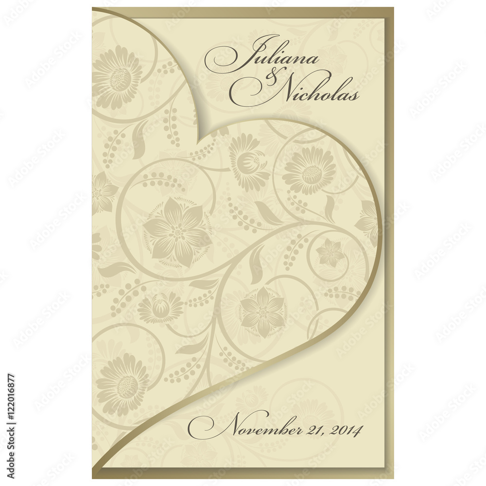Wedding Invitation cards in an vintage-style beige