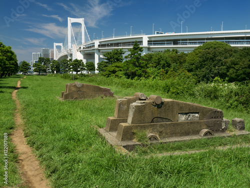 台場公園とレインボーブリッジ
