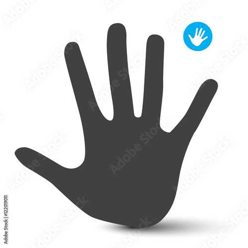 Hand Icon. Palm Hand Vector Symbol Isolated on White Background.