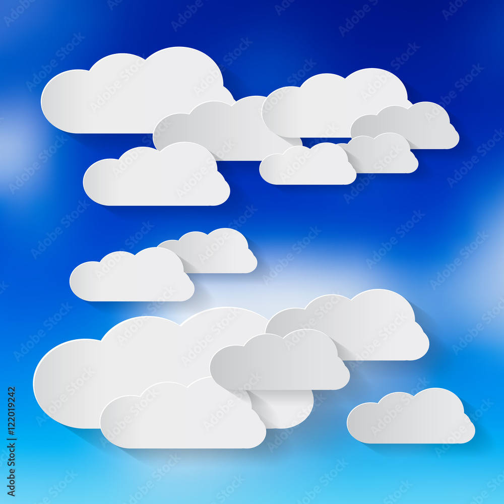 Clouds on Blue Sky Vector Clouds on Blue Sky Vector