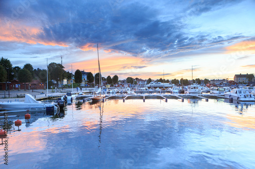 Sunset on Sandhamn Harbour, Sweden photo