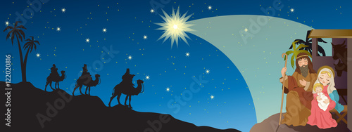 Intestazione - Nativita' con Magi e Stella Cometa
