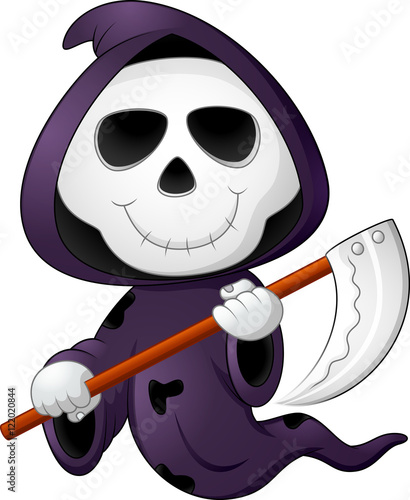Cute cartoon grim reaper