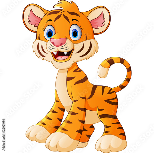 Fototapeta Naklejka Na Ścianę i Meble -  Cute baby tiger cartoon