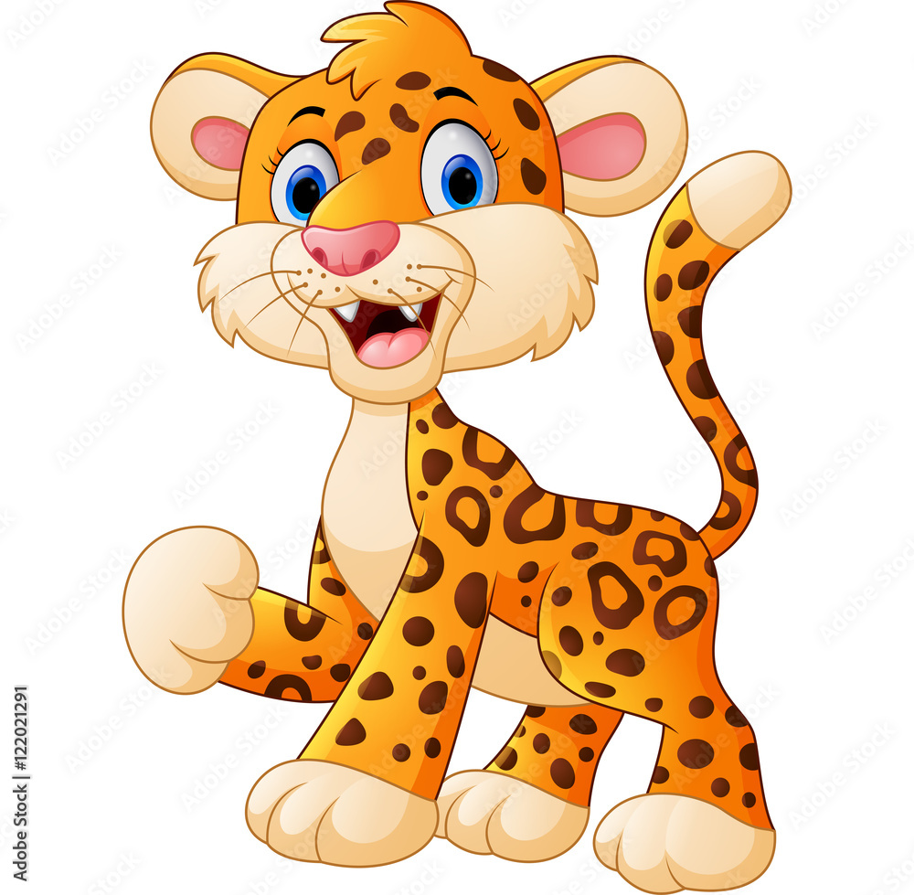 Fototapeta premium Cute leopard cartoon