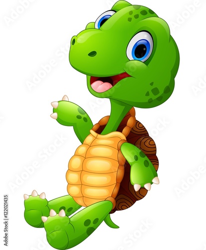 Happy green turtle 