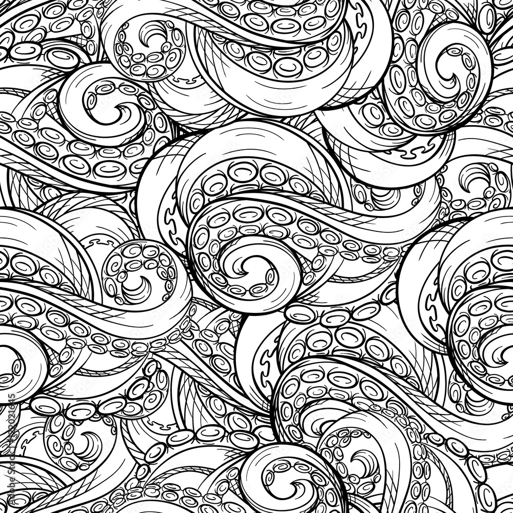 Vector tentacles seamless pattern Vector tentacles seamless pattern