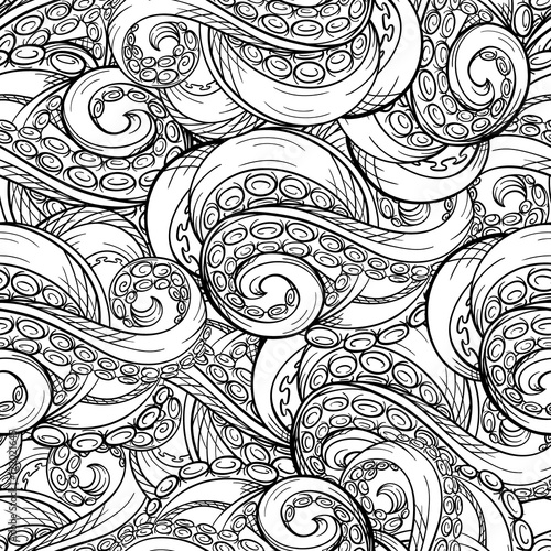 Vector tentacles seamless pattern