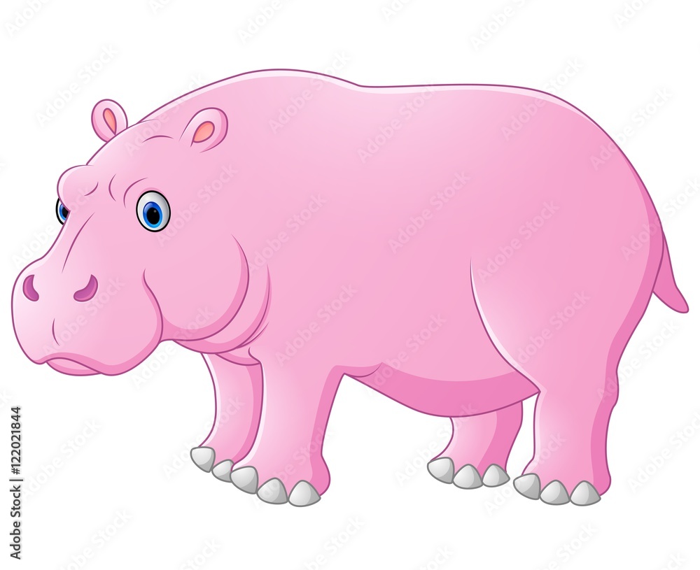 Cute pink hippo cartoon Cute pink hippo cartoon