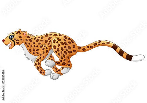 Cute cheetah cartoon running