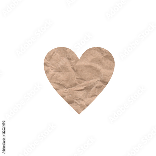  drawn vector. heart of kraft paper.