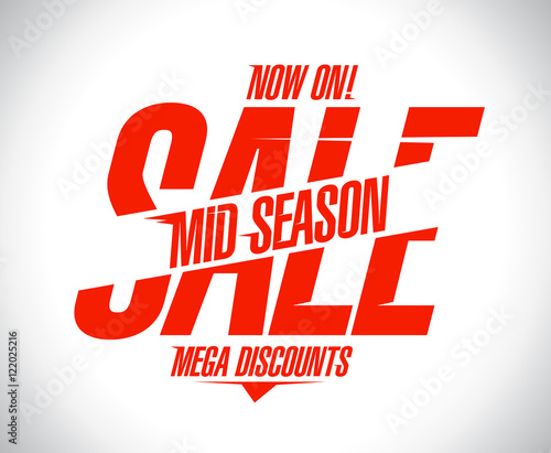 Mega discounts, mid season sale banner