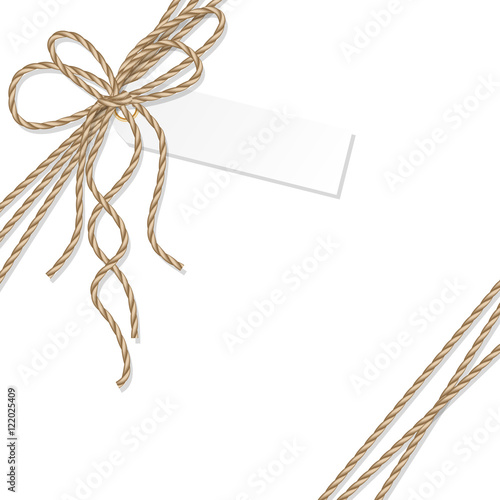 Background with rope bow and ribbons