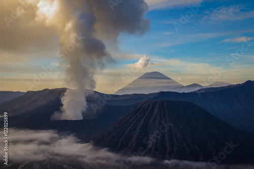 Mount Bromo volcano during sunrise, East Java, Indonesia. © iceonion