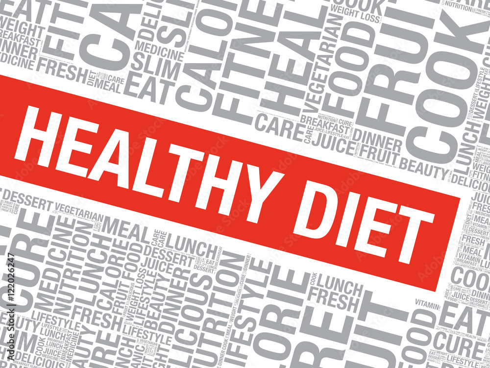 Healthy diet word cloud vector concept presentation background Healthy diet word cloud vector concept presentation background