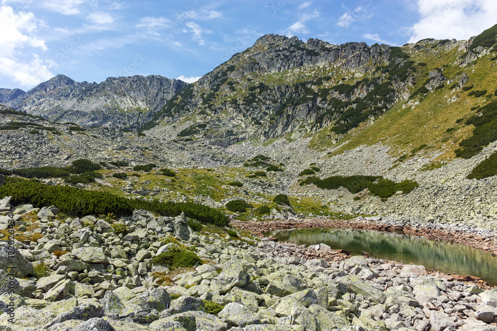 Fototapeta premium Musalenski lakes and Musala Peak, Rila mountain, Bulgaria