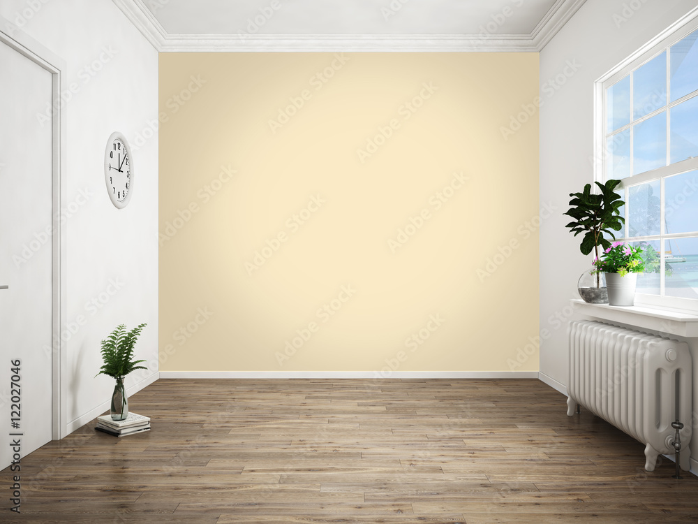 Modern bright interior . 3D rendering Modern bright interior . 3D rendering