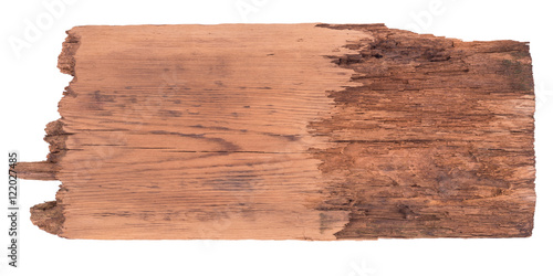 Old wooden board isolated on a white background