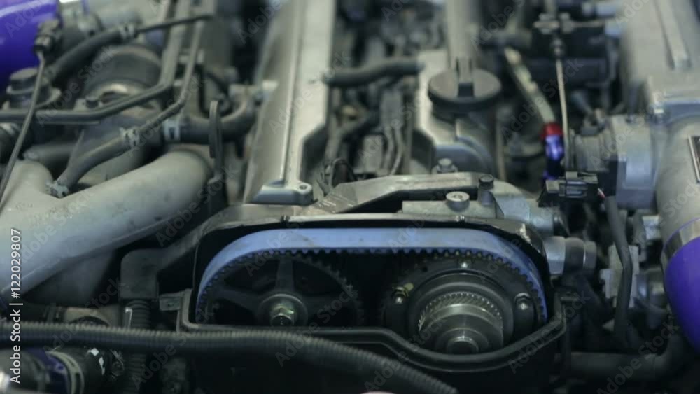 Car engine after cleaning, close up Car engine after cleaning, close up