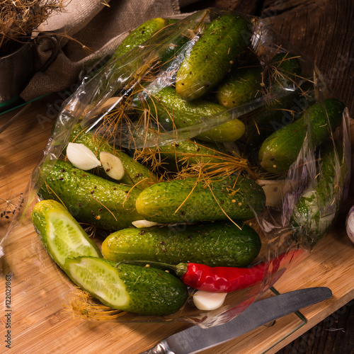 Salt cucumbers briefly stored photo