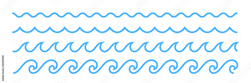 Fototapeta Niebieska linia wzór ornament fala oceanu