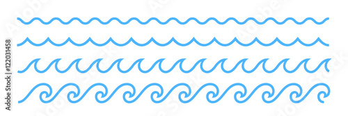 Obraz na płótnie Blue line ocean wave ornament pattern