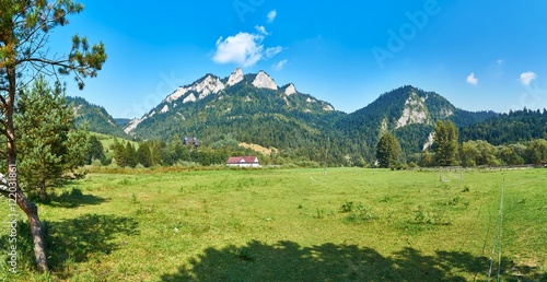 Beautiful panoramic view in sunny september day of the Pieniny National Park, on Trzy Korony - English: Three Crowns, Poland