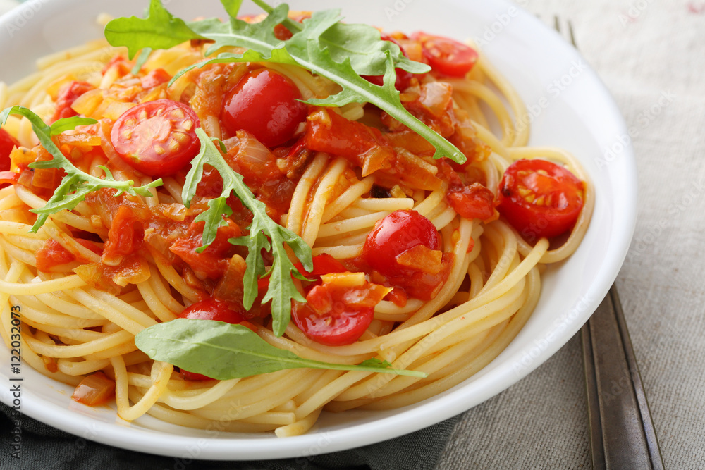 Italian pasta with tomato sauce