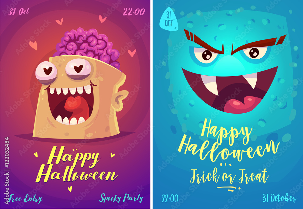 vector set of halloween illustrations