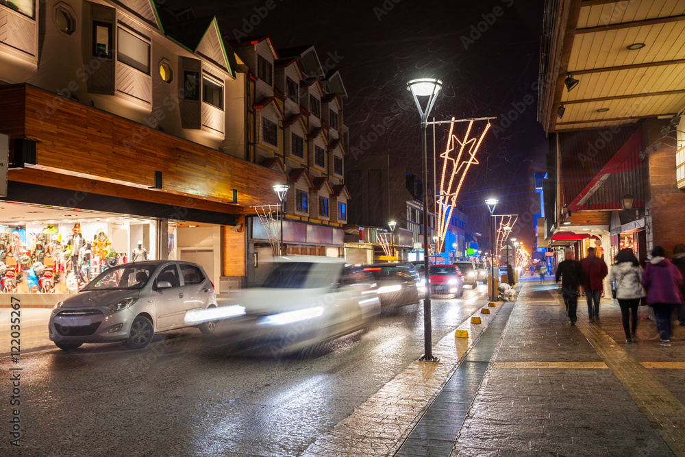 Night street in Ushuaia