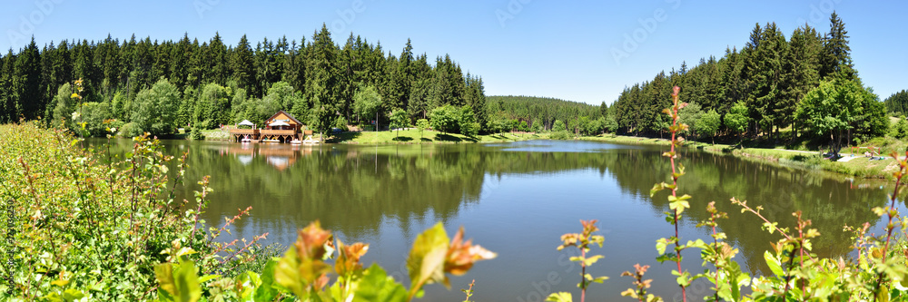 Panoramafoto Ölschnitzsee im Frankenwald Panoramafoto Ölschnitzsee im Frankenwald