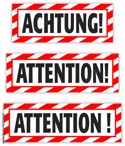 Achtung! Attention! Attention !
Text in DE, GB, FR