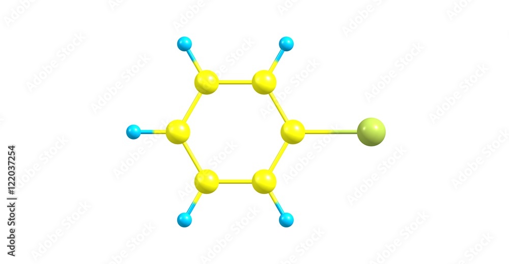 Bromobenzene molecular structure isolated on white Bromobenzene molecular structure isolated on white