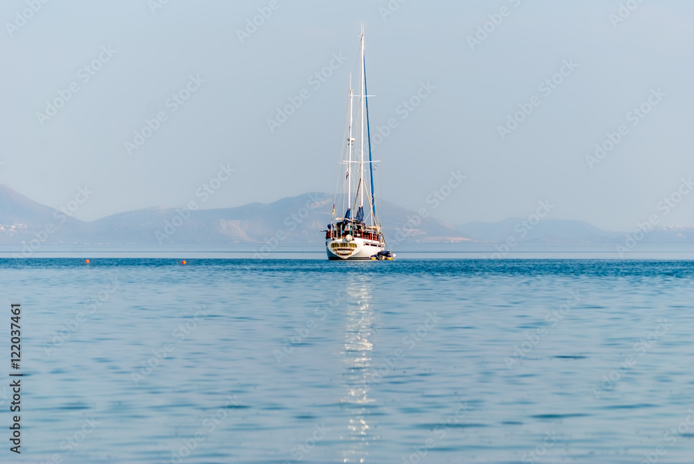 Sailing boat in Greece, Palaia Epidaurus