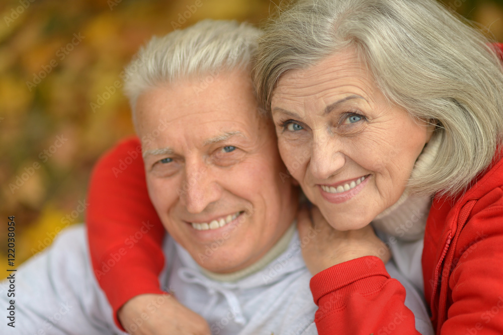 Senior couple in autumn park Senior couple in autumn park