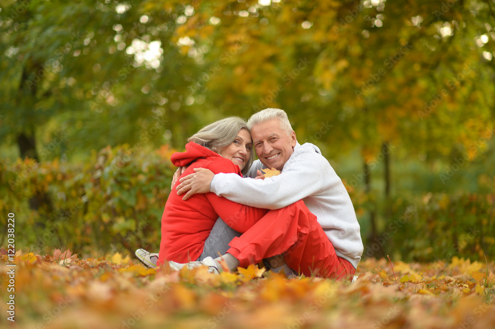 Senior couple in autumn park Senior couple in autumn park